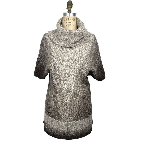 Fenn Wright Manson Women's Turtleneck Tunic Sweater M Gray Taupe Wool Blend Cozy - Picture 3 of 11